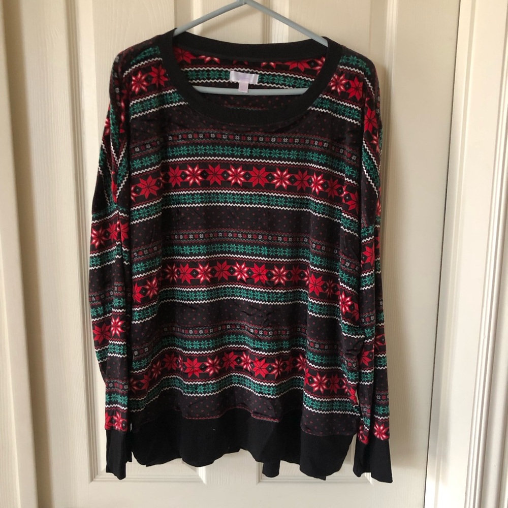 Festive Black and Red Sleepwear top